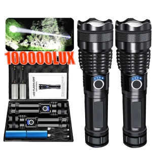 High Power LED Flashlight Super Bright Aluminum Alloy USB Rechargeable Torch With 26650 Battery Zoomable Flash Light for Hunting
