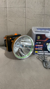 Mitsuyama Senter Kepala Jumbo Super Terang MS-180P 200Watt CAHAYA PUTIH Rechargeable 16 JAM