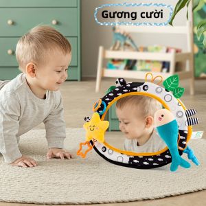 Happy Monkey | Baby Early Learning Toy Mirror Safety Enlightenment Head Raising Training