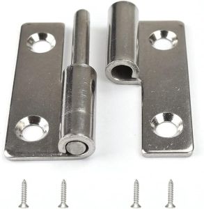 2ชิ้นบานพับคีมปากขยายเหล็กขนาดยาว2.5นิ้วยกออกบานพับประตูซ้าย/ขวาธงบานพับสแตนเลส