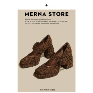 Sheepskin Version Waterproof Platform Mary Janes High Heels Womens Velvet Retro Buckle Strap Shoes Fashionable Casual Loafers