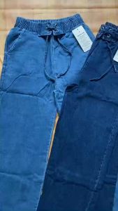 Quần jean ống rộng lưng chun thời trang hiện đại thắt nơ siêu hack dáng đủ size