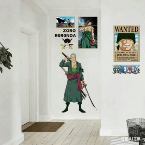 168 One Piece Anime-Themed Wall Stickers - High-Quality Japanese Manga Decals for Bedroom & Restaurant Decor