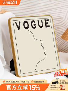 VOGUE Italian Minimalist Abstract Face Line Tabletop Painting Vintage Artistic Living Room Desktop Decor Bedroom Wall Art