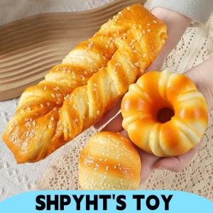 【COD】Squishy Bread Toys Stress Relief Realistic Food Fidget Toy Decompression Cake Cheese Bagel Bread Toy