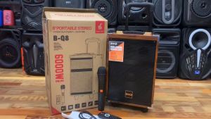 Portable Wireless Bluetooth Speaker B-Q8 6000W 6.5-inch Trolley Handy Wireless Heavy Big Sound Speaker Rechargeable