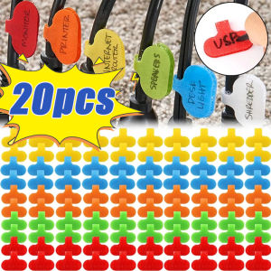 10/20ชิ้นสายไนลอนป้ายที่สามารถเขียนได้ตีนตุ๊กแกพลาสติกที่รัดสายไฟใช้ซ้ำได้อุปกรณ์เครื่องใช้ไฟฟ้าที่สามารถลบได้