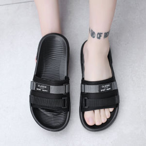 Mens Breathable Woven Slip-On Sandals Thick Bottom Anti-Slip Deodorant Fashionable Summer Slippers Comfortable Casual Shoes