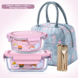 Microwave-safe Insulated Glass Meal Box With Compartments