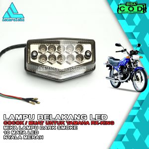 Lampu Variasi Stop Rem Belakang LED Motor Yamaha Rx King 10 Mata LED Model Dark Smoke Mika Gelap Rxking