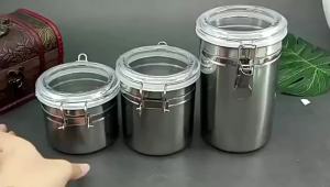 1 Chiếc Hộp Đựng Thực Phẩm Inox Hộp Kín Hơi Cho Bột Cà Phê Đường Hộ Gia Đình Thân Thiện Với Môi Trường Kim Loại Có Thể Đựng