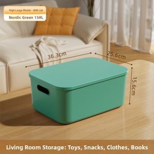 Plastic Storage Box for Living Room Cosmetic Storage Basket Toy Snack Organizer Desktop Storage Basket Household Utility Box
