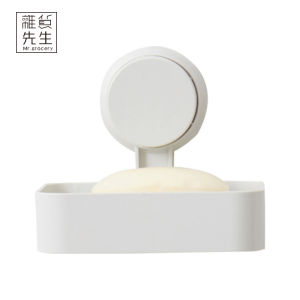 Bathroom No-Drill Suction Soap Dish Wall-Mounted Adhesive Free Traceless Soap Box Creative Style Pure Color Soap Holder