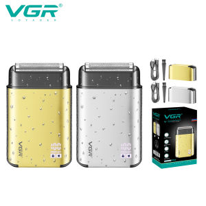 VGR | VGR Mens Personal Shaver Household Convenient Shaver Reciprocating Blade Washable Metal Body Intelligent Digital Shaver V-359