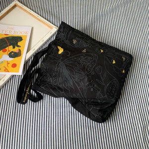 Casual Canvas Embroidered Butterfly Bag: Simple Fresh Design Single Shoulder Satchel for Young Women Open Pocket Leisure Bookbag