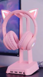 ONIKUMA B90 Bluetooth 5.0 Headset Gamer with RGB Cat Ear Foldable Design Wireless Earphone Headset for PC Gaming