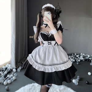 8pcs/Sets Game Miracle Nikki Costume For Girls Woman Lolita French Maid Dress Anime Uniform Temptation Set Court Maid Dress Set