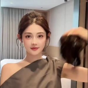 Tóc Giả Đuôi Ngựa Kẹp Càng Cua Ngắn Xoăn Tổng Hợp Búi Tóc Cao Dành Cho Nữ Màu Trơn Chất Liệu Sợi Chịu Nhiệt Cao