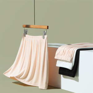 Womens Summer Modal Base Skirt Midi Length Hanfu Style Half-length Solid Color Anti-light Base Skirt A-line High-waist Commuter