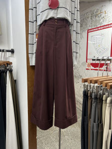 Korean Style High Waist Straight Leg Casual Workwear Trousers Two Button Design Autumn New Arrival Elegant Commute Pants