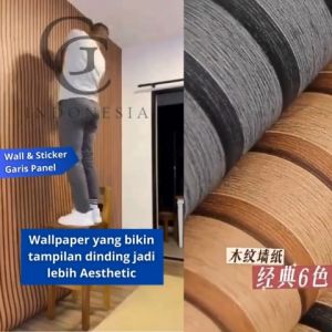 Wallpaper Dinding Kayu Garis Panel Berserat 45cm X 1meter Wallpaper motif elegant