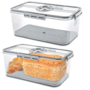 Bread Preservation Box Sealing Bread Toast Storage Container Kitchen Food Keep fresh Organizer with Snap Time Recording