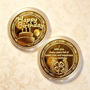Lucky Birthday Commemorative Coin 40mm Gold Plated and Silver Plated Alloy Coin with Protective Case Perfect Birthday Gift for F