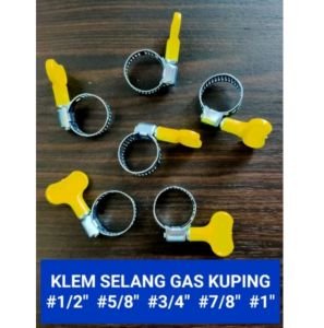 KLEM SELANG GAS KUPING 1/2" 3/4" 5/8" 7/8" 1" / RING KLEP KUPU-KUPU | KLEM SELANG AIR