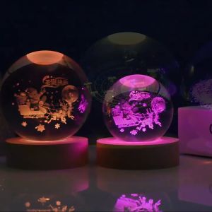 Đèn Ngủ Pha Lê 3D Phát Sáng Quả Cầu Phong Thủy May Mắn Hanh Thông Đèn USB Thích Hợp Decor Trang Trí Quà Tặng Ý Nghĩa