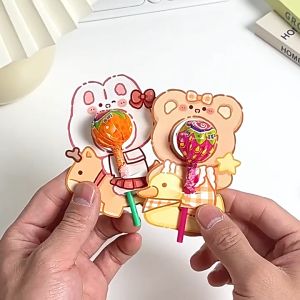 MI-A93 Kartu Ucapan Permen Lolipop Motif Kartun Lucu Greeting Card Lollipop / Gift Card Birthday