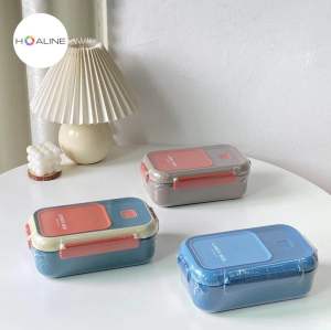 Kotak Bekal Tempat Makan Lunch Box Bento 1100ML BPA Free HL 0351 Free Sendok Garpu Anto Bocor Model Baru