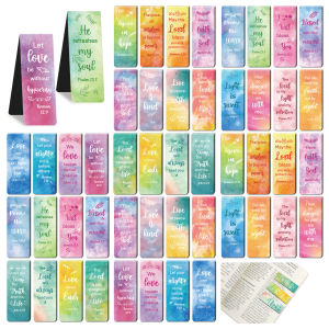 96pcs Magnetic Bible Bookmarks with Bible Verse Markers - Watercolor Color-Coded Bookmarks for Christian Gifts Church