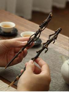 Natural Purple Bamboo Tea Needle Handmade Pure Chinese Style Tea Spoon Tea Room Accessories Bamboo Hairpin Tea Pouring Mouth