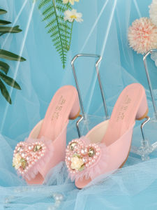 MENGBEIHUAN | Crystal High Heel Elsa Princess Style Girls Sandals