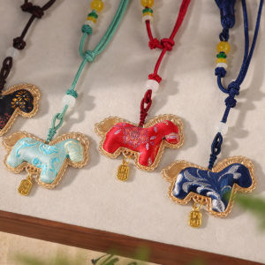 QINGPIN | Chinese Silk Horse Bag Charm Traditional Style Ornament