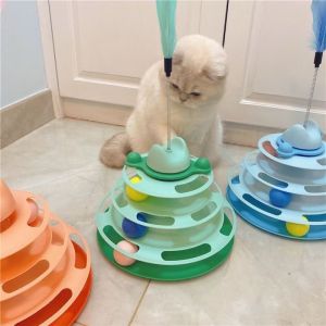 ซื้อ 1 ชิ้นลด 10 บาท รางบอลแมว4ชั้น ของเล่นแมว รางบอลแมว รางบอล4ชั้น ของเล่นน้องแมว ของเล่นแมว แท่นหมุนแมว