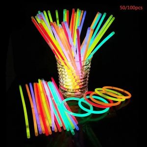 Fluorescence Glow Sticks Toys Bracelets Fun Necklace Neon Wedding Party Colorful Bright Lights Christmas/Halloween Decoration