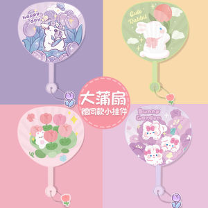 พัดดอกทิวลิปพัดดอกแดนดิไลอันใหญ่พกพาสะดวกสำหรับฤดูร้อนพัดแบบจีนพัดแบบยาวน่ารักสำหรับนักเรียนเด็กพัดมือพลาสติก