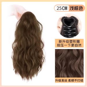 Childrens Hair Accessories Fake Hair Tail Natural Fluffy Human Hair Claw High Ponytail Braided Childrens Fake Horse Tail