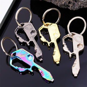 เครื่องมือทำจากสเตนเลสพวงกุญแจเหล็ก24ใน1เครื่องมืออเนกประสงค์กลางแจ้งสำหรับการเดินทางไปแคมป์ปิ้งขนาดเล็กกระเป๋าแกดเจ็ต3มิติเครื่องมือวัดความแม่นยำแบบสร้างสรรค์ DIY พวงกุญแจของขวัญ