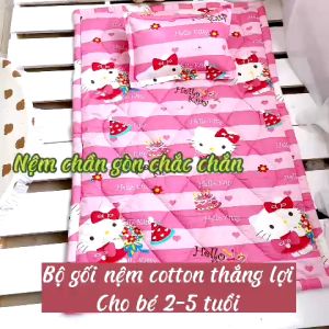 Bộ nệm cho bé mầm non Katina House vải cotton Thắng Lợi mềm mát họa tiết hoạt hình gẫn gũi