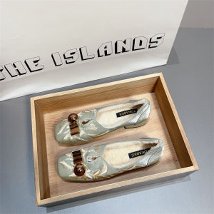 New Chinese Style Embroidered Flower Fleece Lined Bean Shoes Womens mid Heel Single Shoes Autumn Winter New Fluffy Cheongsam Shoes