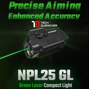 Nitecore NPL25 GL Flashlight + Green Laser - 900 Lumens - 500mAh Rechargeable Battery -74 grams