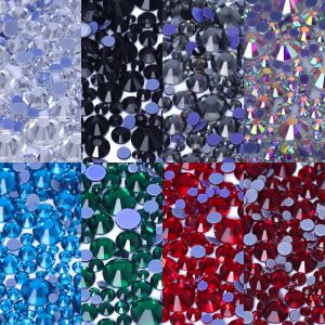 1440Pcs Hotfix SS6-SS30 Mix Size Glass Rhinestones Crystal Flatback Glitter Stones For Clothes Wedding Dress Decoration
