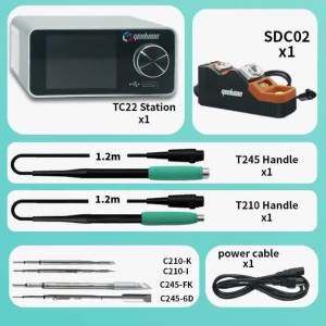 TC22 240W Soldering Station Kit with SDC02 Soldering Iron Stand + T245/T210 Handle + C245/C210 Soldering Iron Tip New GEEBOON
