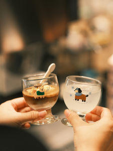 Original Weather Dog Highball Glass Milk Coffee Glass Cup Red Wine Glass Juice Glass Cup Water Glass Gift Cartoon Print round Shape