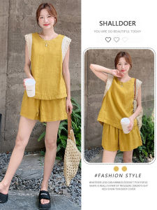 Shalldoer | Stylish Lace Sleeveless Summer Outfit Set For Women
