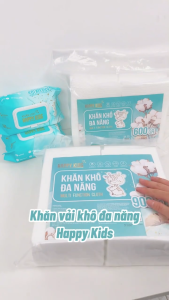 [ECOBAMBOO OFFICIAL]_Combo 03 túi khăn khô đa năng cao cấp HappyKids 900G không mùi