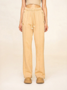 SMFK | Cross Floral Bell-bottoms Embroidered Casual Pants