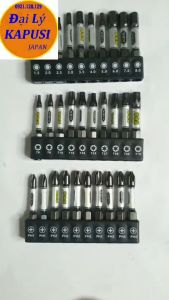 Mũi vít chân lục giác loại tốt. Bộ 10 tô vít hoa thị lục giác có nam châm hút mạnh dài 50mm cho khoan máy bắn vít